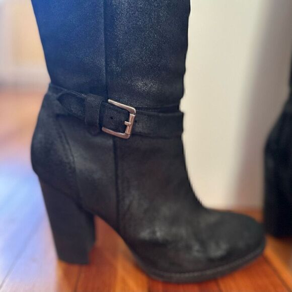 Belle by Sigerson Morrison Hayley Distressed Suede Knee-High Boots Size 8 - Picture 5 of 9